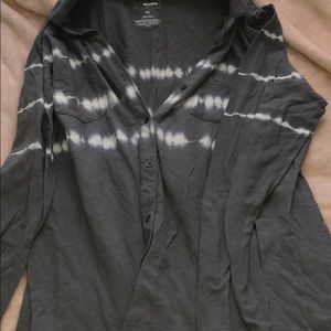 Grey tie dye button-up